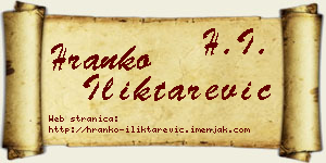 Hranko Iliktarević vizit kartica